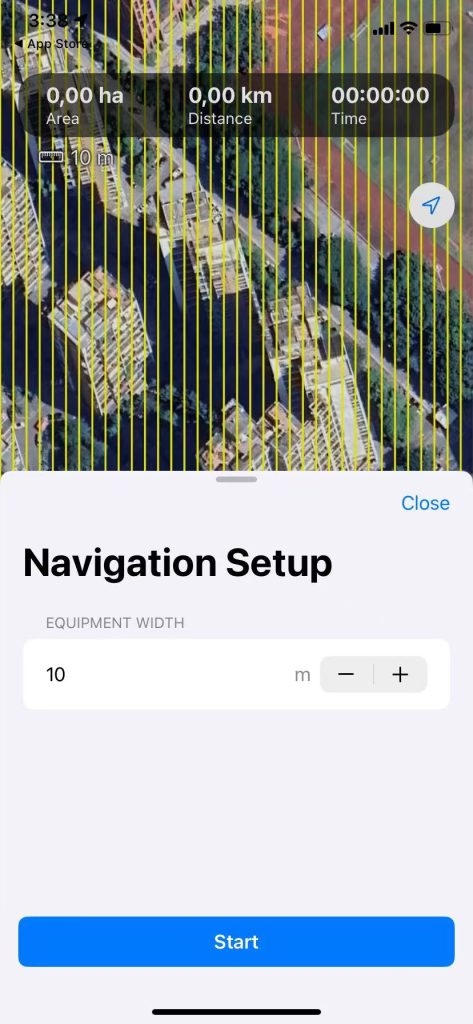 Tractor GPS Navigation setting