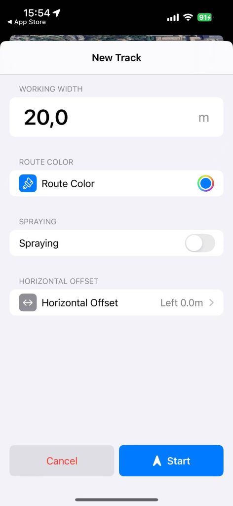 Tractor GPS setting