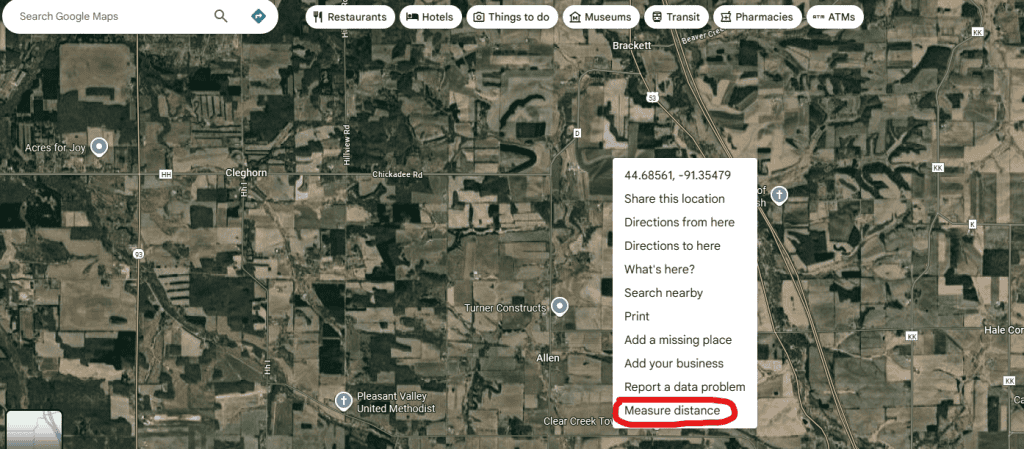 Google Maps measure
